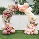 Dusty Pink Balloon Garland Arch Kit - Double Stuffed Dusty Rose, Mauve & Light Pink Balloons for Baby Shower, Birthday, Bridal Shower Decor