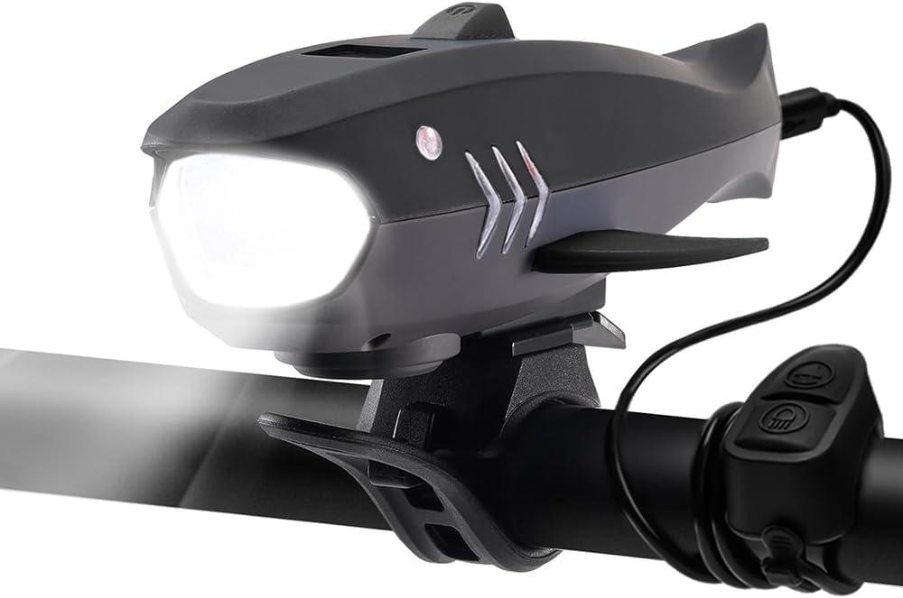 Bike Horn with Light, 120dB Electric Bicycle Bell & 400LM Rechargeable Headlight, IPX4 Waterproof Kids Bike Accessories for Boys/Girls, Scooters