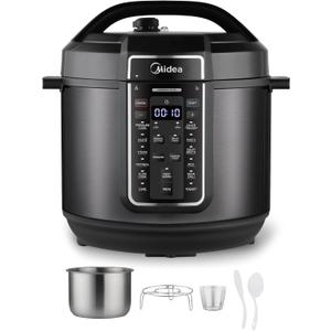 Midea 12-in-1 Electric Pressure Cooker, 8 Quarts, 12 Presets, Multi-Functional Programmable Slow Cooker, Rice Cooker, Steamer, Saut Pan, Yogurt Maker, and More, Stainless Steel