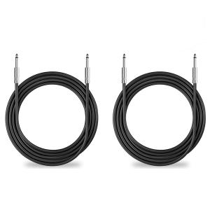2-Pack 50 ft 1/4" to 1/4" Speaker Cables, True 12AWG Patch Cords, 1/4 Male Inch DJ/PA Audio Speaker Cable 12 Gauge Wire