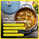 Lodge Essential Enamel Cast Iron Dutch Oven 6 Quarts - Perfect for Bread Baking, Braising, Marinating & Slow Cooking - Features Moisture-Sealing Lid & Dual Handles - Kitchen Essentials - Storm Blue