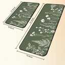 BSFHH Set of 2 Kitchen Rugs - 17"x47"+17"x30" Kitchen Mats for Floor Washable Non Slip Front Door Mat Floor Rug for Home Kitchen Decorations, Sink, Office, Laundry (Grass)