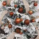 Christmas Ball Ornaments Brown Christmas Tree Decorations with Hang Rope-36pcs Shatterproof Christmas Ornaments Set with 6 Styles in 3 Sizes(Small Medium Large)