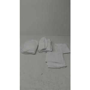Amazon Basics 4 Piece Microfiber Lightweight Wrinkle-free Breathable Bed Sheet Set, Super Soft Easy Care, 14" Deep Pockets, Queen, Bright White, Solid