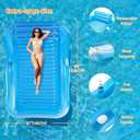 Inflatable Tanning Pool Lounger Float with Sprinkler, Pool Float Adult with Pillow & Cup Holder, Sunbathing Blow Up Tanning Bed, Suntan Tub Raft Floatie for Backyard Summer Water Party Extra-Large