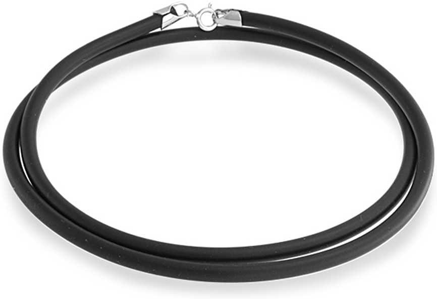 Bling Jewelry Unisex Plain Thin Black Rubber Cord Necklace with .925 Sterling Silver Lobster Claw Clasp - Available in 14, 16, 18, 20, and 24 Inch Lengths