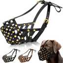 OOPSDOGGY Labrador Dog Muzzle for Large Dogs - Leather Breathable Secure Basket Muzzle for Large Breeds Retriever Prevents Biting No Chewing Adjustable (Black, Size 6 - Labrador Retriever)