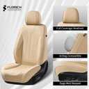 FLORICH Front Seat Covers, Leather Car Seat Covers Luxury Automotive Seat Covers Waterproof Car Seat Protectors Universal Fit for Most Cars SUV Trucks Vehicles, Beige