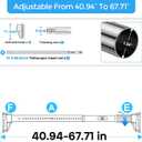 Tension Curtain Rod 41-67in, Extra Long Tension Rod No Drilling For Patio Windows, Sliver Shower Curtain Rod For Room Divider,One-Click Telescopic Rod, Outdoor Curtain Rods Never Rust