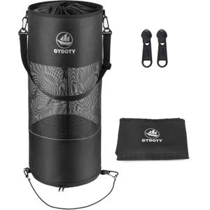 Boat Trash Bag Can - Boat Accessories Boat Owner Gifts for Men Boating Must Haves Reusable Mesh Boat Garbage Container(Black,YKK Short Zipper)