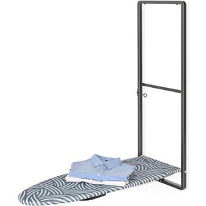 KINGBOARD Over Door Ironing Board, Hanging Ironing Board with Iron Holder, 36" X 12" Compact Fold Down Iron Board for Small Spaces, Removable Heat Resistant Cover, Blue