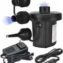 Nedyfix Inflatable Electric Air Pump,110V AC/12V DC Portable Fast Inflation Pump with 3 Nozzles, Used for Inflatable Boats,etc