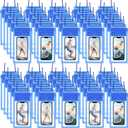 Flutesan 50 Pack Clear Waterproof Phone Pouch Universal Waterproof Phone Case Waterproof Pouch Dry Bag with Lanyard for Water Games Protect(Dark Blue)