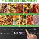 NutriChef 6 Quart Extra Large Air Fryer with 11-in-1 Cooking Presets | Extra-Large Basket Fits Up to 12” Pizza | Adjustable Temperature 450F & Timer Range | Dual Heat Source Technology | Grey