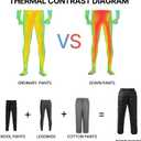 Down Pants, Men's Winter Warm Loose Utility Puffer Pants, Outdoor Insulation Compression Ski Snow Pants. XL Size