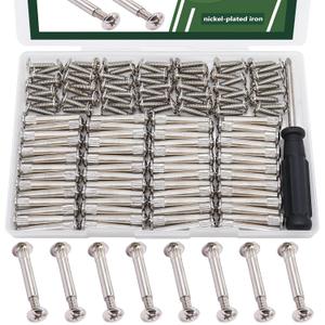 130PCS M4 Furniture Joint Connector Bolt & Cap Nut Kit, Furniture Screw Bolts Cabinet Panel Connector Binding Screws for Wood Door Cabinet Bookshelf Crib (65Set)