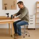 Adjustable Work Stool, Stainless Steel Office Chair, Round Stool Chair, Designed Ergonomics, Non-Slip Foot Pads, Foot nail model