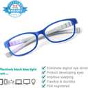 Mind Bridge Kids Blue Light Blocking Computer Video Gaming Glasses - Anti Eyestrain | Durable Cute Protection Eyewear for Children Boys & Girls Digital Screen Time & Technology Use | 558 Blue