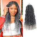 Grey Crochet Hair for Black Women 14 Inch Senegalese Twist Crochet Braids with Curly Ends 8 Packs Kinky Twist Braiding Hair Pre Looped 2 Strand Rope Twists (14 Inch,Tgrey)