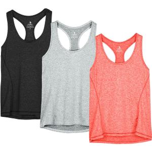 icyzone Women's Racerback Workout Athletic Running Tank Tops (Pack of 3) (XXXL)