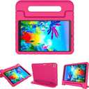 Kids Case for LG G Pad 5 10.1 FHD 2019 (Model: LMT600), Light-Weight EVA Soft Foam Durable Rugged Shockproof Kidsproof Child Cover Foldable Handle to Kickstand, Rosered