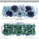 Pack of 6 Artificial Flower Wedding Arch Decorations, 19.7 inch Floral Wall Backdrop Centerpieces for Party Bridal Shower Event Table Wall Arrangement - Navy Blue