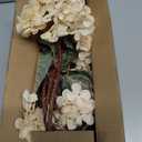 Artificial Flower Fake Silk Hydrangea Heads Bouquet with Stems Bulk for Fall Decoration Table Center Christmas Indoor Outdoor Faux Floral Realistic with Leaves Plants Crafts 8PCS(White)