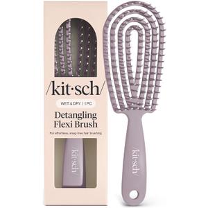 Kitsch Hair Brush Detangler  Flexi Flow Hair Brush for Women, Men & Kids | Detangling Brushes for Curly Hair with Bendable Frame, Bounce Curl Defining Brush for Wet or Dry Strands - Soft Violet