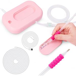 AIYUNDI Electric Diamond Painting Pen, Vacuum Diamond Painting Kit, Diamond Art Pens Tools and Accessories, 3 Adjustable Suction, Includes 2 Pens and Storage Tray, Gifts for Men and Women (Nude)