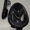 QingSong Full Face Snorkel Mask for Adults, Snorkeling Gear with Camera Mount, 180 Degree Panoramic View Snorkel Set Anti-Fog Anti-Leak (Small-Medium, Black)