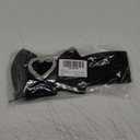 Women's Elastic Bow Belt with Heart-Shaped Rhinestone Stretch Ladies Belts for Dress (Large, Black)