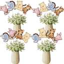 16PCS Vintage Winnie Centerpieces Baby Shower Decorations Table Center Pieces Table Toppers On Stick Cute Cutouts for Pooh Birthday Supplies Party Decor