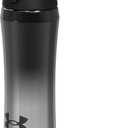 Under Armour 18oz Stainless Steel Water Bottle, Vacuum Insulated, Self Draining Protective Cap, Leak Proof, For Kids & Adults, All Sports, Gym (Black/Chrome)