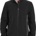 DURAWERK Softshell Jacket Mens Fleece Jacket Water Resistant Jackets Work Jackets for Men Tactical Jacket Windbreaker (Black, XL)