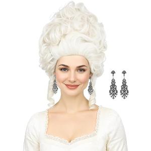 Bettecos Platinum Blonde Wig for Women 18th Century Colonial Style Costume Blond Beehive Wigs fits Renaissance Queen Cosplay Halloween Party (Platinum Blonde)