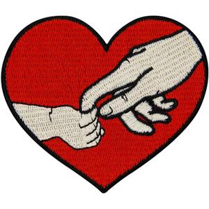 ZEGINs Hoding Hands with You Patch Embroidered Applique Badge Iron On Sew On Emblem