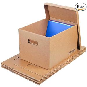 Archival Storage Boxes (8-Pack) - Extra Strong 3-Ply Side Walls, Heavy-Duty Kraft Board, Ready-To-Assemble with Handles and Lids for Files and Photo Storage, Legal/Letter Size 12x16x10 Inches