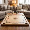 Carrom Board Game, Standard Carrom Boards 29 inches x 29 inches, Oak Wooden Board 22 Coins + 2 Strikers (Extra Pieces), Fun Carom Board, American Style Carrom Table for Adults & Family