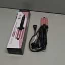 Farery Mini 3 Barrel Hair Waver - Portable Beach Wave Curling Iron for Short Hair, 1/2 Inch Ceramic Crimper with 3 Temp Settings & 30s Fast Heating, Dual Voltage Travel Hair Waver for Women, Pink