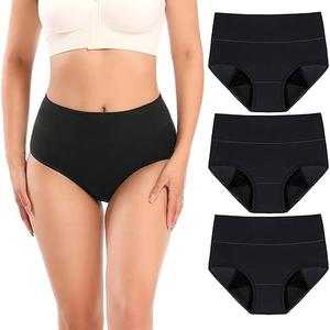Molasus Incontinence Underwear for Women, High Absorbency, Period Leakproof, 3 Pack, Black, 3XLarge