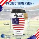 16 oz CheerSleeve Host Cup, Celebrating World Soccer Tournament Hosts Canada Mexico USA, 120 Sets Disposable Paper Party Cups with Lids Straws Sleeves, Flag Themed Fan Event Decorations