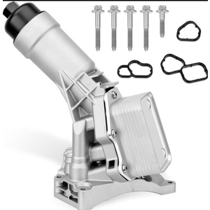 11428580414 Upgrad Aluminum Engine Oil Cooler Filter Housing Assembly w/Filter, Gasket & Sensor Compatible with 20192025 BMW X3 X4 Z4 230i 330 430i 530 B48 2.0L L4 Replace# 11428651710 11428580415