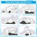 Memory Foam Wedge Pillow for Sleeping, Reading and Back Support, Intimacy Butt Pillow Ergonomic Bed Pillow for Acid Reflux, Back Pain Relief and Massage with Removable Cover