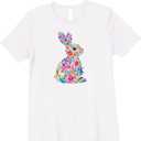 Easter Floral Rabbit Wildflowers Spring Cottagecore Premium T-Shirt, 2XL