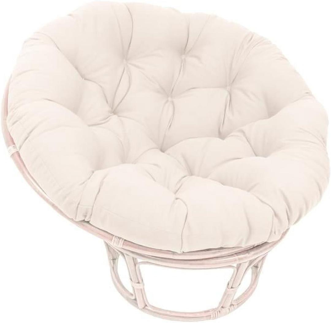 Blazing Needles Twill Papasan Cushion, 52" x 6" x 52", Natural