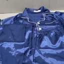 DIPUG Girls Pajamas Set Soft Silk Satin 3 Piece PJs Sleepwear for Comfortable Nights (M, Navy)