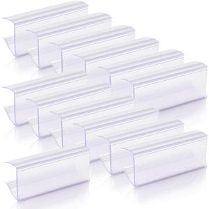 Ira Pollitt Pack of 30 Plastic Shelf Labels and Ticket Holder Clear Wire Shelf Label Holder 2.36 x 0.98 Inches Clip on Tag Ticket Holders for Library Supplies(Paper not Included)