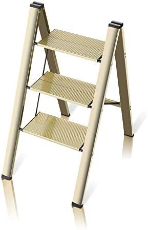 3 Step Ladder, Folding Ladder Stool, Wider Upgraded Non-Slip Treads, Portable Lightweight Ladder for Home and Kitchen, Holds up to 330 Lbs.
