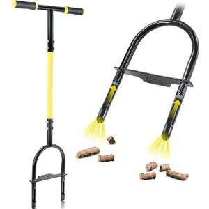 Jardineer Manual Core Aerator Lawn Tool with 2 Hollow Tines, 38" Sharp Grass Aerator for Compacted Soil & Yard Care, Heavy Duty Garden Aerating Tool with Anti-Slip Foot Bar & T-Handle for Lawn Health
