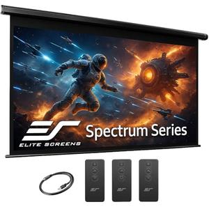 Elite Screens Spectrum RC1 Remote, 125-INCH Diag 16:9, Motorized Projection Screen Movie Home Theater 4K/8K Ultra HD Ready Drop Down, ELECTRIC125H2, Black Case